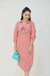 Stripes handwork dress